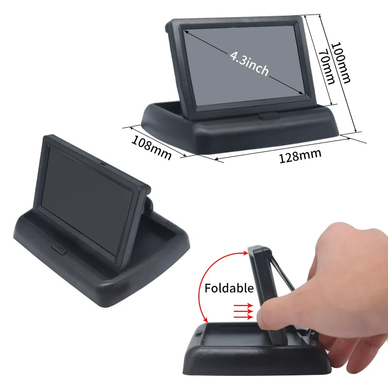 Car Monitor 4.3" Screen for Rear View Reverse Camera TFT LCD Display HD Digital Color 4.3 Inch PAL/NTSC