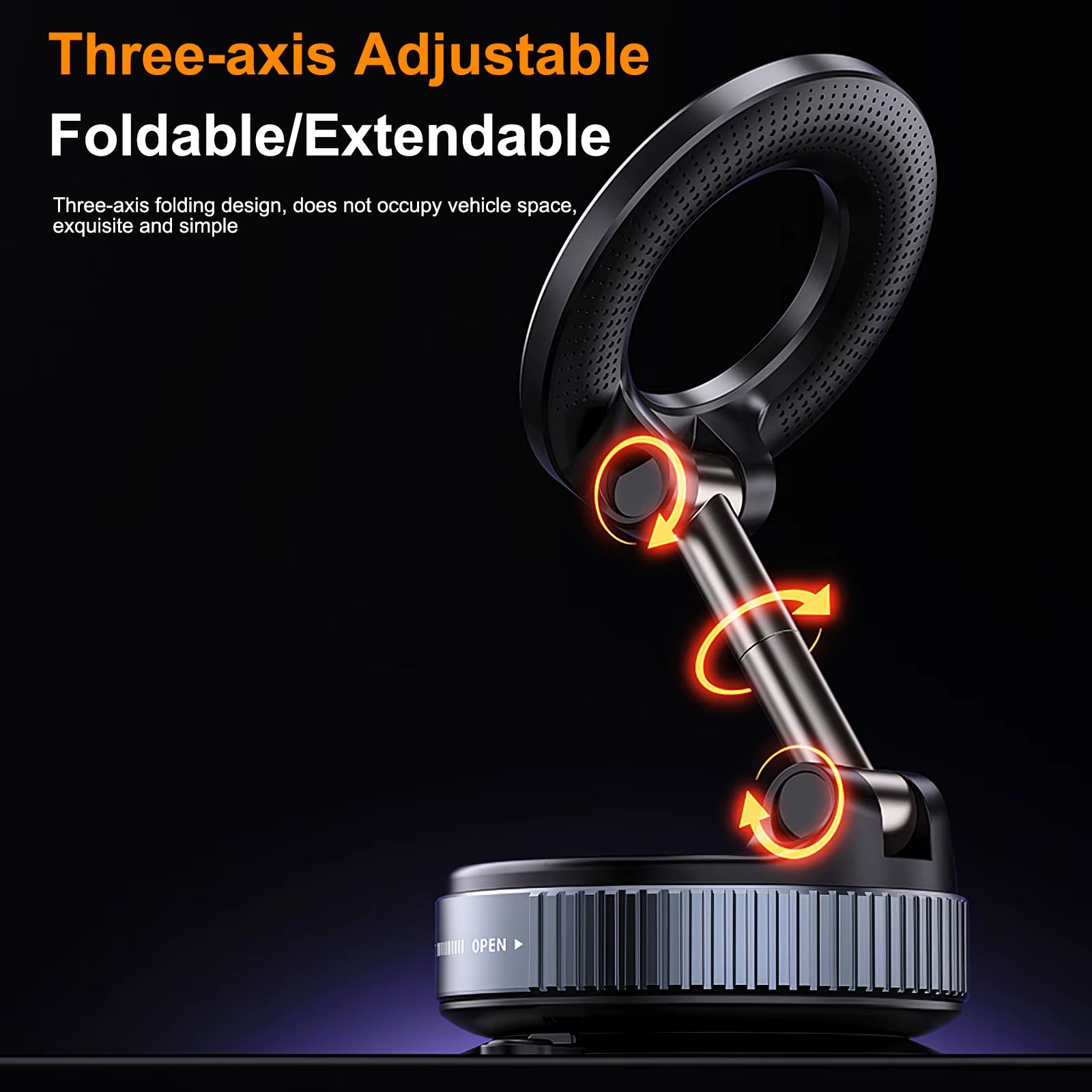 New Universal Silicone Suction Cup Car Phone Holder Stand 360° Rotation Magnetic Windshield Car Dashboard Mobile Phone Holder