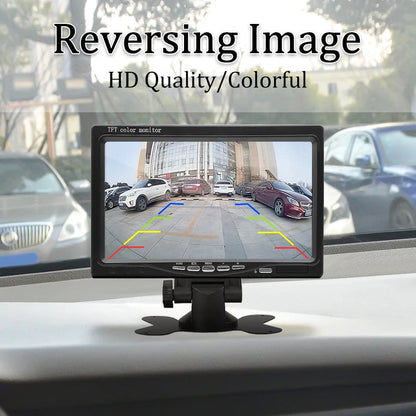 7" Car Monitor 16:9 800*480 Screen with 2 Way Video Input TFT HD Digital for Rear View Camera Parking Backup Reverse