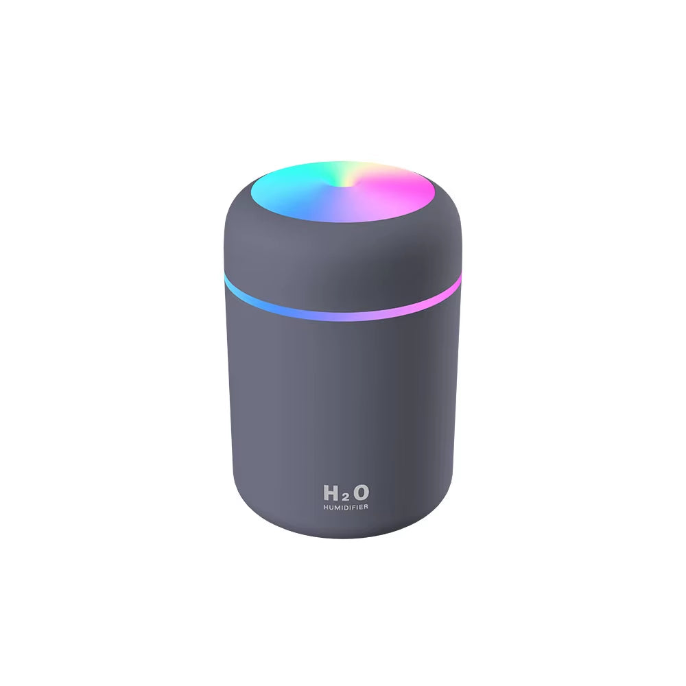 Portable Mini LED Light Cup Spray Humidifier 300Ml Spray Mist Double Wet Aroma Essential Oil Diffuser H2O Car Air Humidifiers
