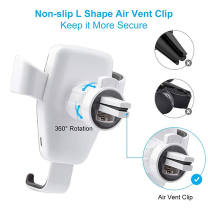 Wireless Fast Charger Car Mount Air Vent Mobile Phone Holder Charging Stand for Iphone 17 16 15 14 13 12 Pro Max Xiaomi Samsung