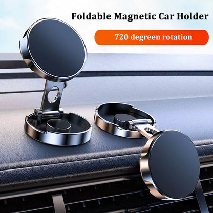 Best Seller Magnetic Car Phone Holder 720 Degree Rotation Car GPS Support Foldable Vehicle Air Mount with 6 Strong Magnets