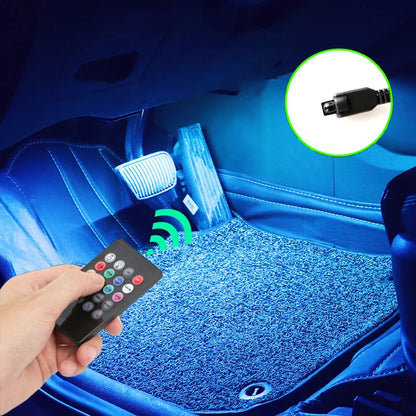 Led Car Foot Ambient Light with USB Neon Mood Lighting Backlight Music Control App RGB Auto Interior Decorative Atmosphere Light