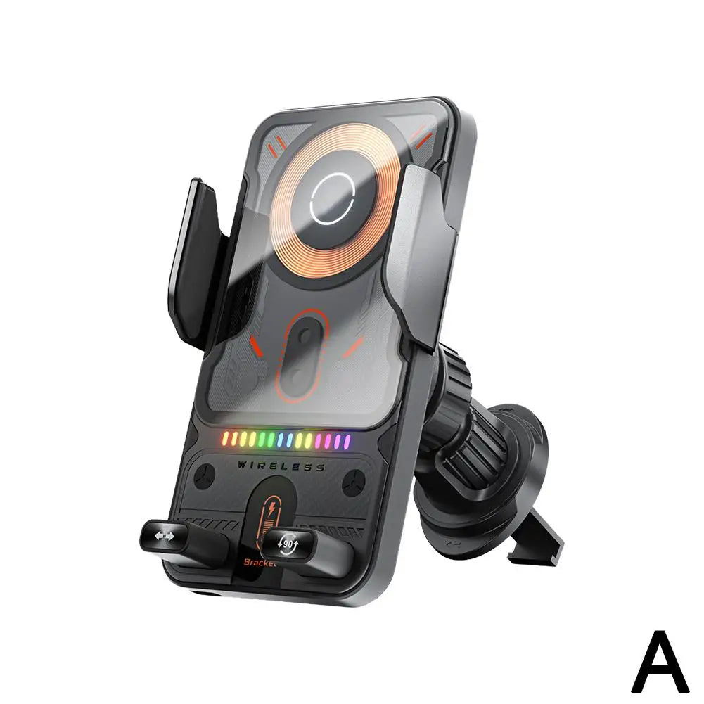Car Wireless Charger Magnetic Auto Car Holder Phone Mount for Samsung Infrared Induction 15W Fast Charging Station