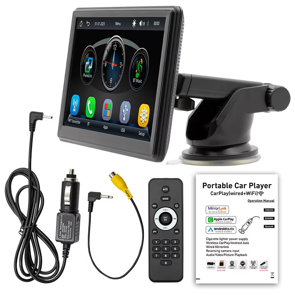 Mp5 Carplay Screen 7 Inch Touch Display Car Dvd Player for Mobile Phone Wireless Connection Car Play Monitor for Universal