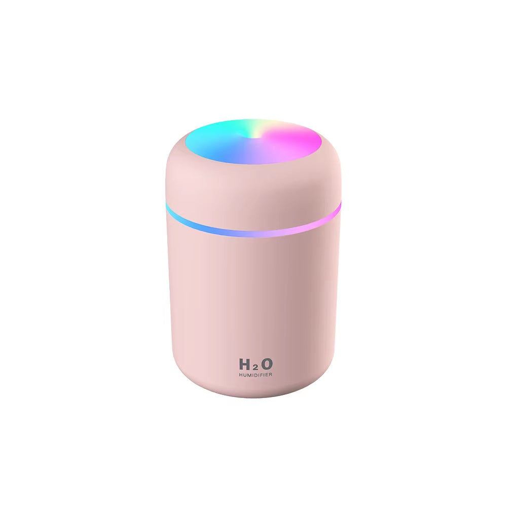 Portable Mini LED Light Cup Spray Humidifier 300Ml Spray Mist Double Wet Aroma Essential Oil Diffuser H2O Car Air Humidifiers