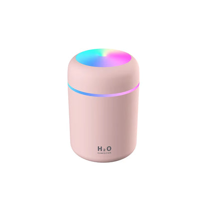 Portable Mini LED Light Cup Spray Humidifier 300Ml Spray Mist Double Wet Aroma Essential Oil Diffuser H2O Car Air Humidifiers
