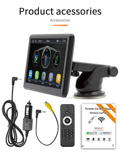 Carplay Screen 7 Inch Touch Ips Display Smart Car Radio Fm Transmitter Phone Wireless Connection Car Dvd Player with Bracket