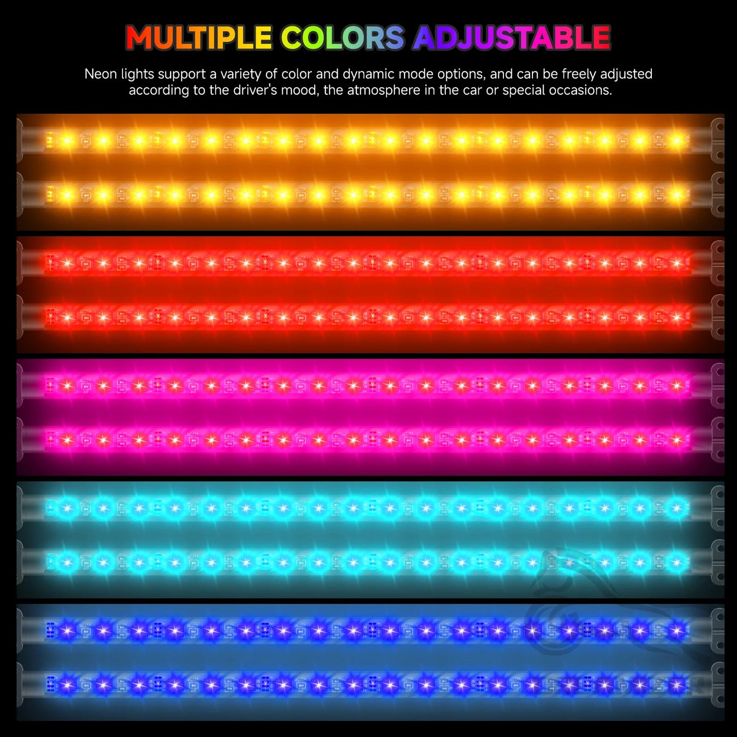 72 LED Car Interior Ambient Foot Light Backlight Auto RGB Atmosphere Decorative Lamps with USB Remote/App Control