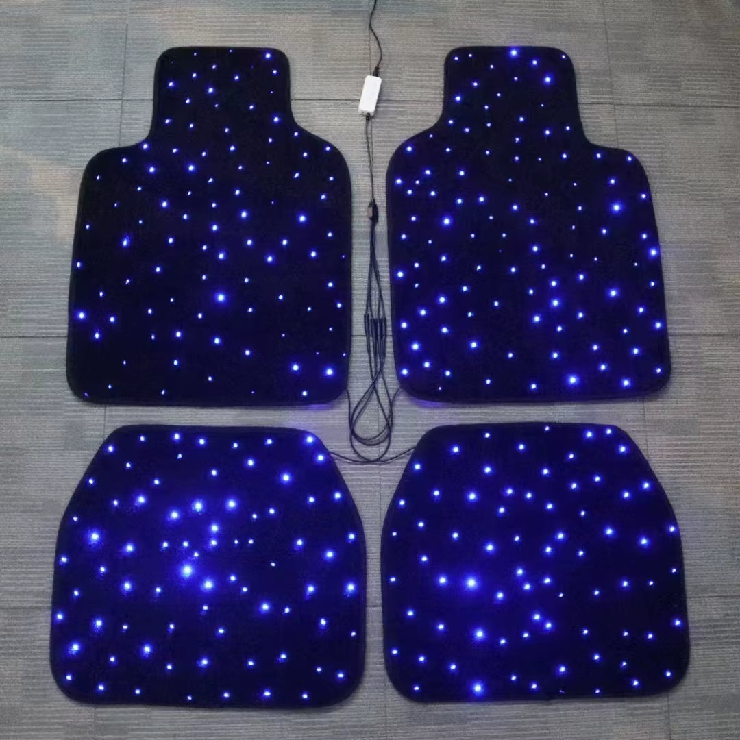 Car Stars Polyester Luxury Waterproof Fiber Optic LED Star Light Rugs Twinkle Starlight Mats APP Remote Control 4Pcs/Set