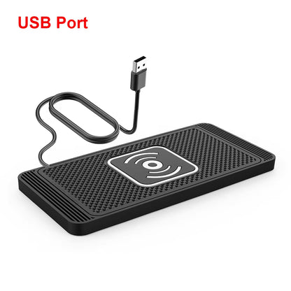 Car Wireless Charger for Iphone 17 16 15 Samsung S25 S24 Xiaomi Car Phone Charger Silicone Non-Slip Pad Induction Charging Pad