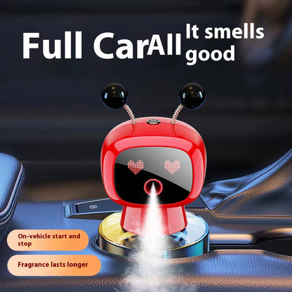 Smart Car Vent Air Freshener 4 Adjustable Spray Modes Long-Lasting Fragrance Dashboard Robot Design Usb-Powered Electric Drive