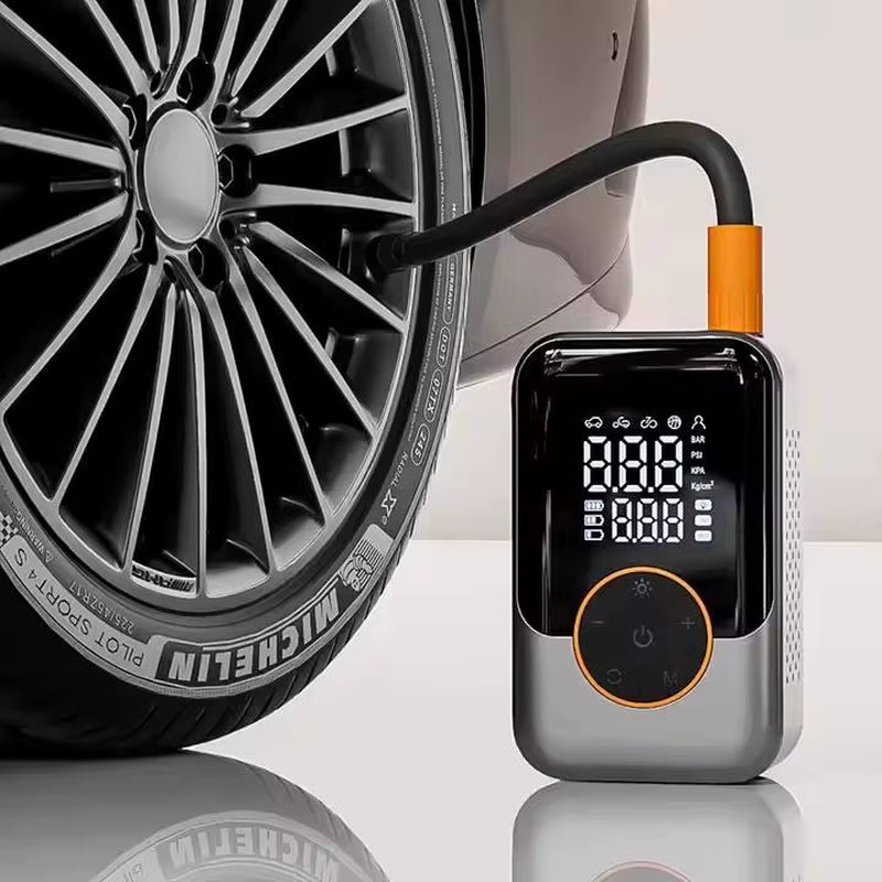 2025 Portable Wireless Electric Car Tyre Air Compressor Mini Cordless Inflatable Monitor Digital Power Bank Factory Consumers