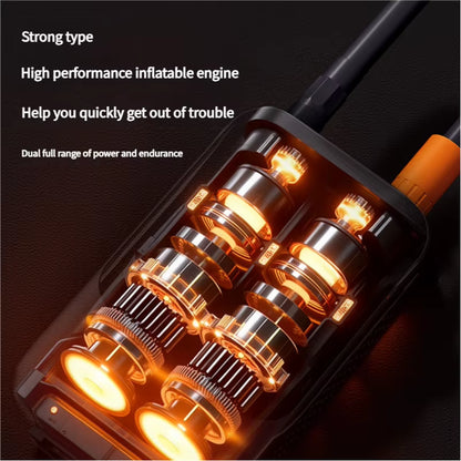 2025 Portable Wireless Electric Car Tyre Air Compressor Mini Cordless Inflatable Monitor Digital Power Bank Factory Consumers