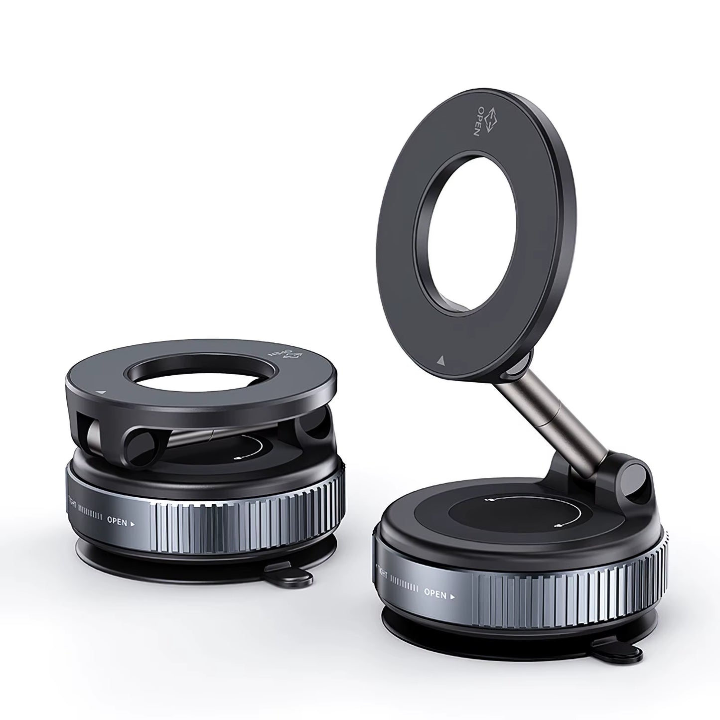 Universal 360 Rotate Vacuum Suction Cup Metal Phone Holder Zinc Alloy Magnetic Adsorption for Gym Car Wall Glass