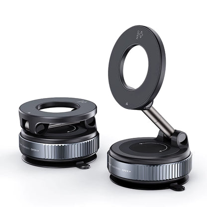 Universal 360 Rotate Vacuum Suction Cup Metal Phone Holder Zinc Alloy Magnetic Adsorption for Gym Car Wall Glass
