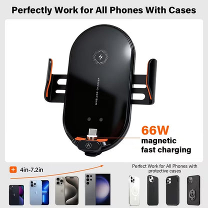 AutoLux™ GripCharge Pro – Auto-Clamp Car Mount with Fast Charging