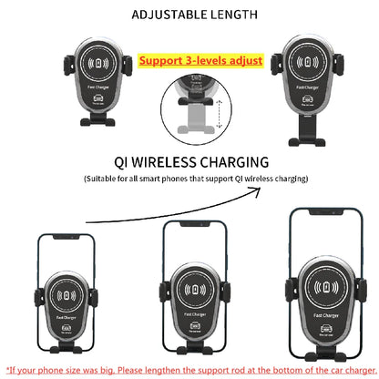Wireless Fast Charger Car Mount Air Vent Mobile Phone Holder Charging Stand for Iphone 17 16 15 14 13 12 Pro Max Xiaomi Samsung