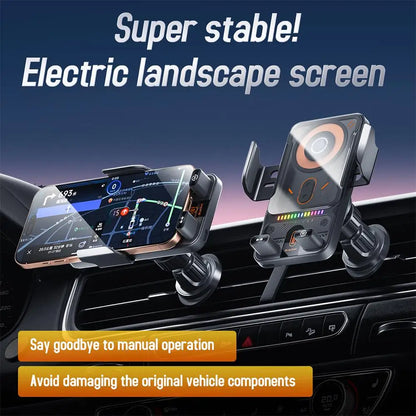 Car Wireless Charger Magnetic Auto Car Holder Phone Mount for Samsung Infrared Induction 15W Fast Charging Station
