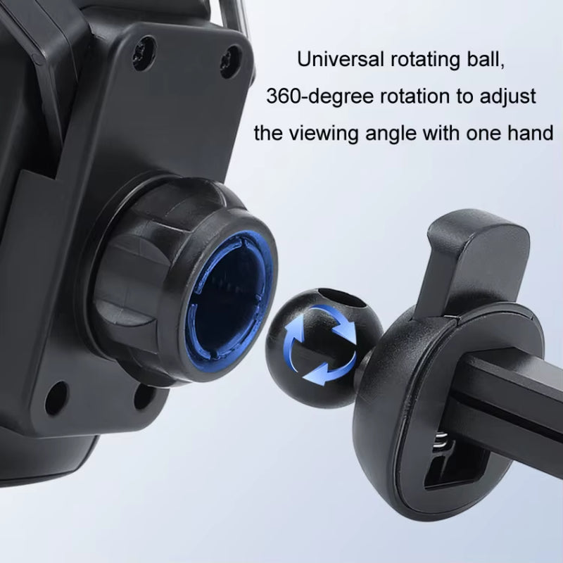 360 Degree Rotation Phone Holder Car Gravity Air Outlet Navigation Racing Seat with Belt Mobile Phone Holder