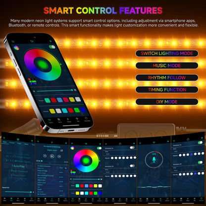 72 LED Car Interior Ambient Foot Light Backlight Auto RGB Atmosphere Decorative Lamps with USB Remote/App Control