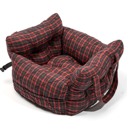 Portable Dog Car Seat Dog Travel Accessories Dual-Use Car Pet Bed Booster Seat with Handy Side Pocket for Small and Medium Dogs