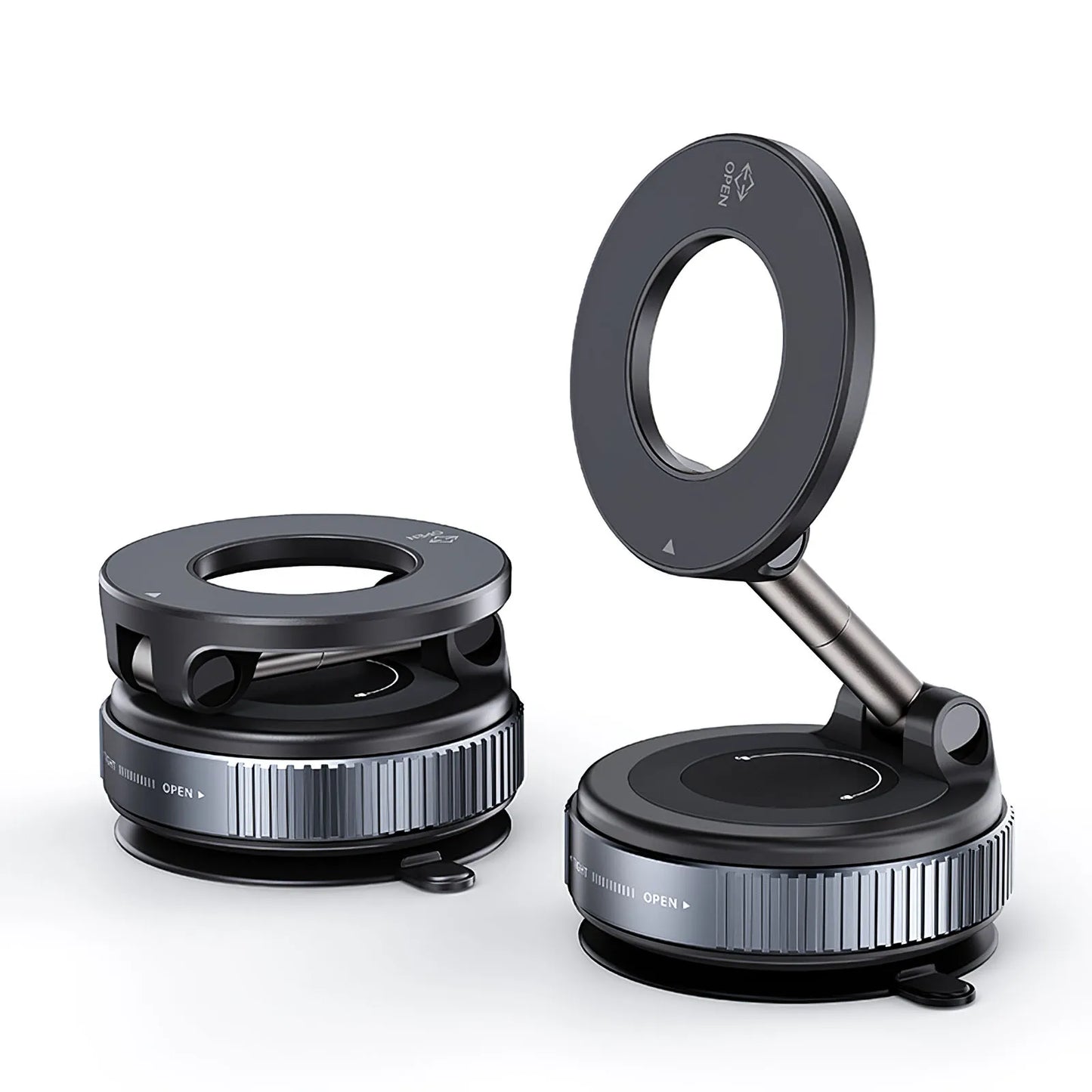 Universal 360 Rotate Vacuum Suction Cup Metal Phone Holder Zinc Alloy Magnetic Adsorption for Gym Car Wall Glass