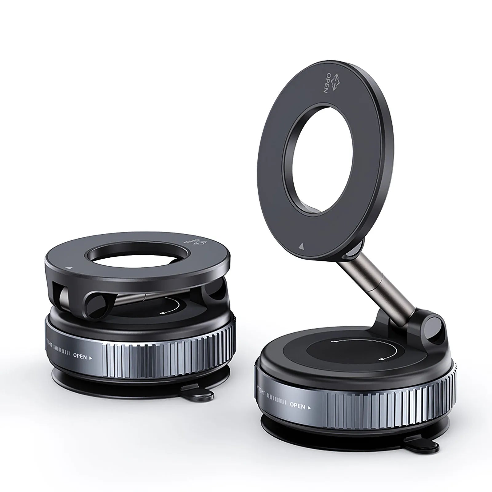 Universal 360 Rotate Vacuum Suction Cup Metal Phone Holder Zinc Alloy Magnetic Adsorption for Gym Car Wall Glass