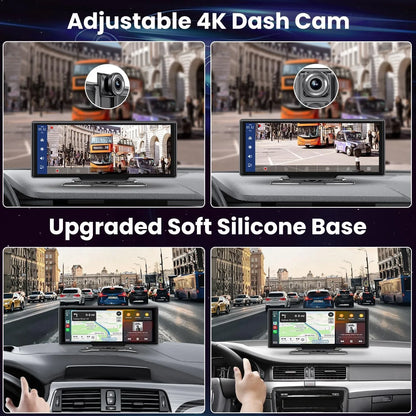 10.26'' Car Monitor Dash Cam 4K Car Mirror Video Player Wireless Carplay Android Auto GPS Multimedia Rearview Camera Dashboard