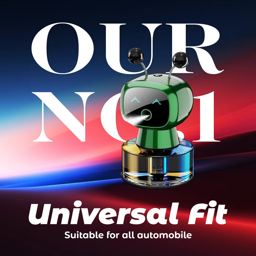 Smart Car Vent Air Freshener 4 Adjustable Spray Modes Long-Lasting Fragrance Dashboard Robot Design Usb-Powered Electric Drive