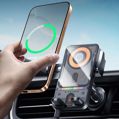 Car Wireless Charger Magnetic Auto Car Holder Phone Mount for Samsung Infrared Induction 15W Fast Charging Station