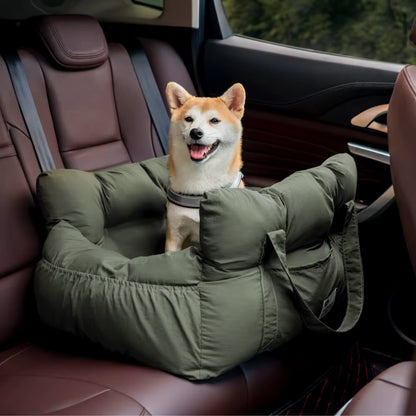 Portable Dog Car Seat Dog Travel Accessories Dual-Use Car Pet Bed Booster Seat with Handy Side Pocket for Small and Medium Dogs