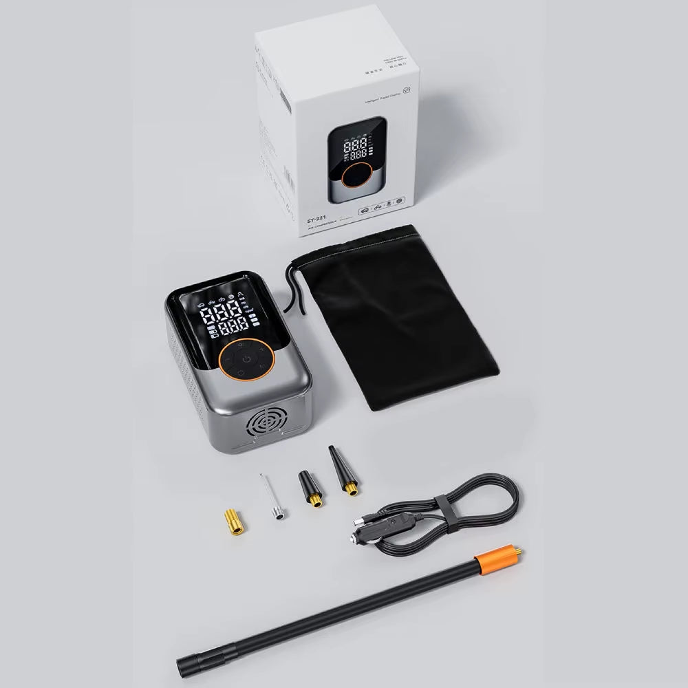 2025 Portable Wireless Electric Car Tyre Air Compressor Mini Cordless Inflatable Monitor Digital Power Bank Factory Consumers
