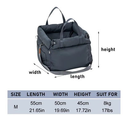 Luxury Faux Leather Dog Beds with Safety Buckles Customizable OEM Pet Booster Dog Car Seat for Cats & Dogs Custom LOGO