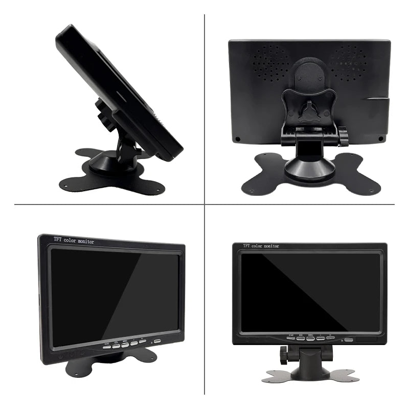 7" Car Monitor 16:9 800*480 Screen with 2 Way Video Input TFT HD Digital for Rear View Camera Parking Backup Reverse