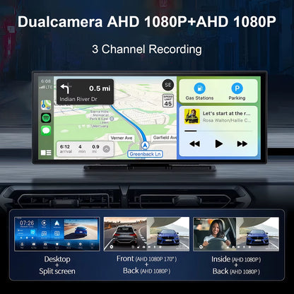 Universal Car Portable Touch Screen Monitor Android 14 GPS Navigator System Wireless Apple Carplay Android Auto Car Dvd Player