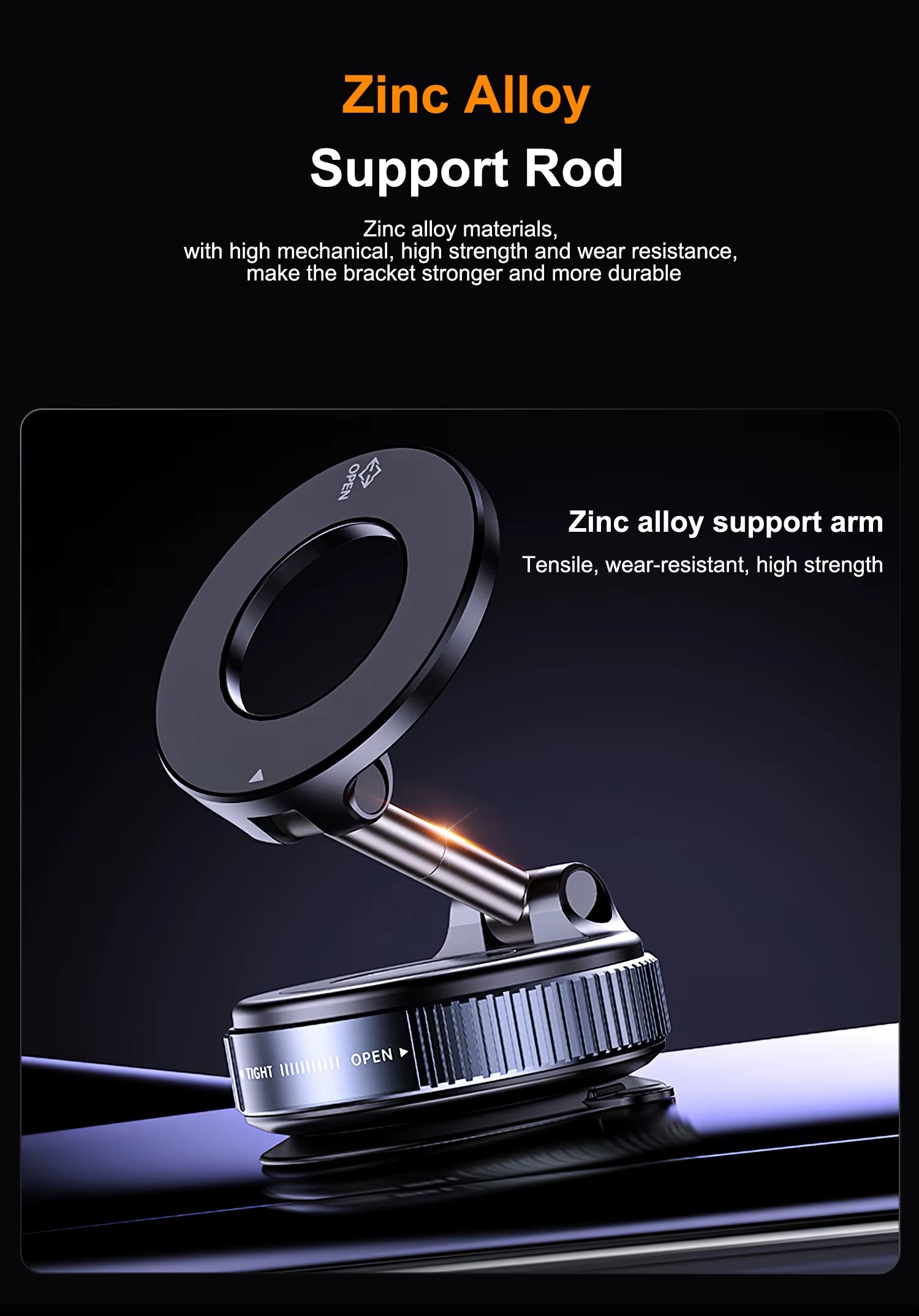 Universal 360 Rotate Vacuum Suction Cup Metal Phone Holder Zinc Alloy Magnetic Adsorption for Gym Car Wall Glass