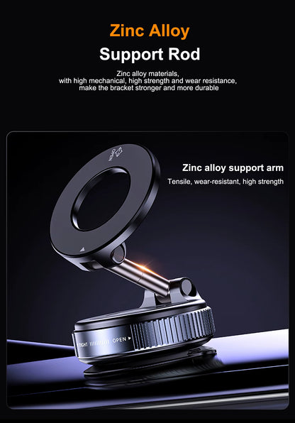 Universal 360 Rotate Vacuum Suction Cup Metal Phone Holder Zinc Alloy Magnetic Adsorption for Gym Car Wall Glass