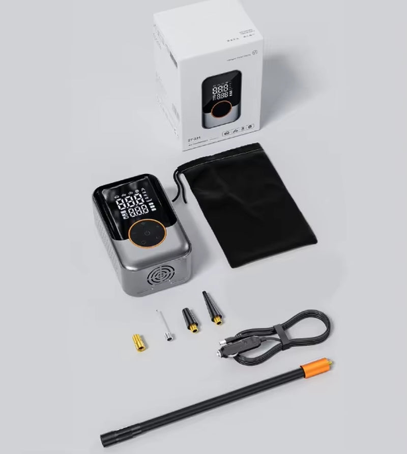 2025 Portable Wireless Electric Car Tyre Air Compressor Mini Cordless Inflatable Monitor Digital Power Bank Factory Consumers