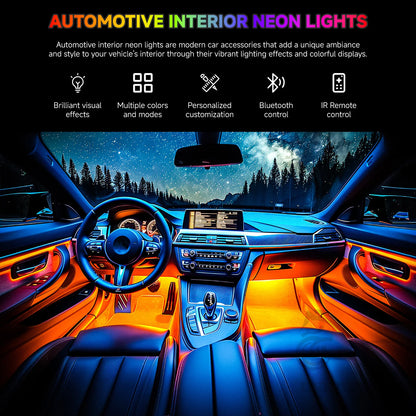 72 LED Car Interior Ambient Foot Light Backlight Auto RGB Atmosphere Decorative Lamps with USB Remote/App Control