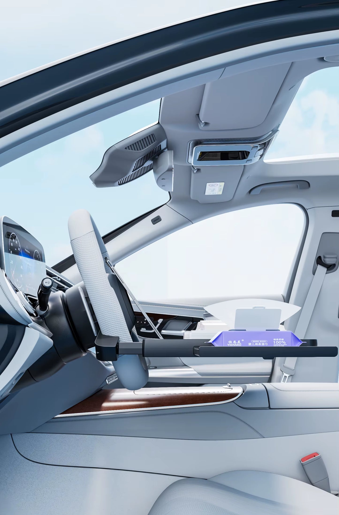 Factory Custom Multi-Functional Portable Car Steering Wheel Desk Car Food Tray for Eating with Drinks Holder
