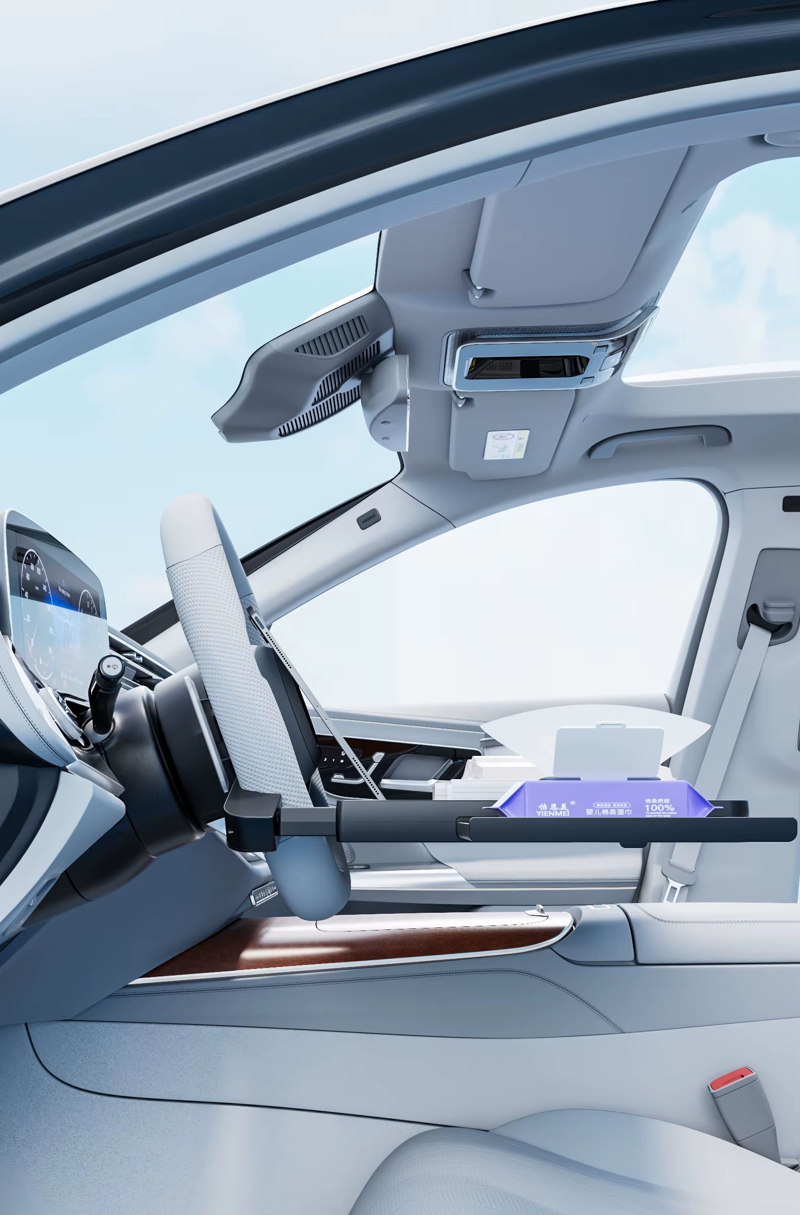 Factory Custom Multi-Functional Portable Car Steering Wheel Desk Car Food Tray for Eating with Drinks Holder