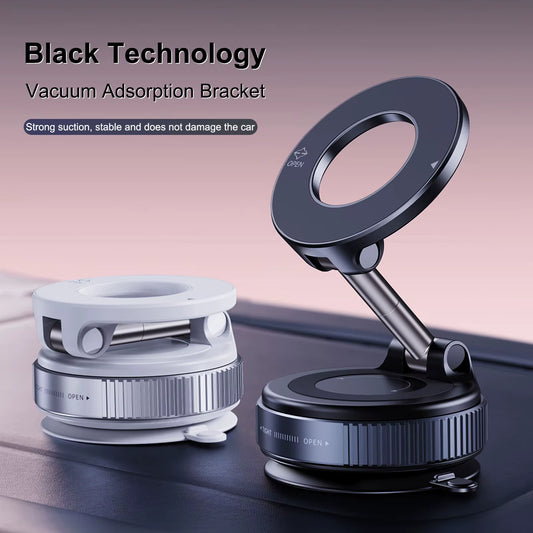 Universal 360 Rotate Vacuum Suction Cup Metal Phone Holder Zinc Alloy Magnetic Adsorption for Gym Car Wall Glass