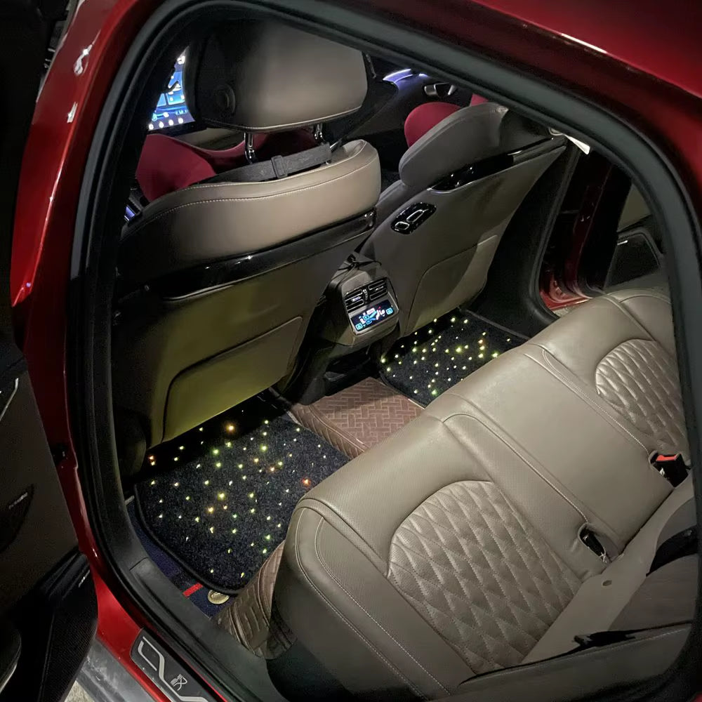 Waterproof Fiber Optic Star Light Car LED Rugs Twinkle Starlight Car Mats with APP Remote Control Light Effect