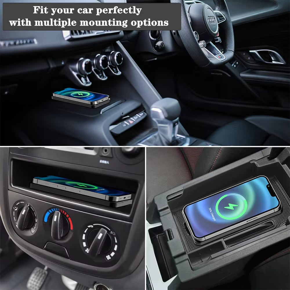 Car Wireless Charger for Iphone 17 16 15 Samsung S25 S24 Xiaomi Car Phone Charger Silicone Non-Slip Pad Induction Charging Pad
