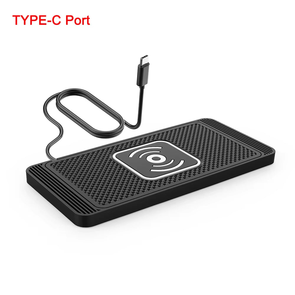 Car Wireless Charger for Iphone 17 16 15 Samsung S25 S24 Xiaomi Car Phone Charger Silicone Non-Slip Pad Induction Charging Pad