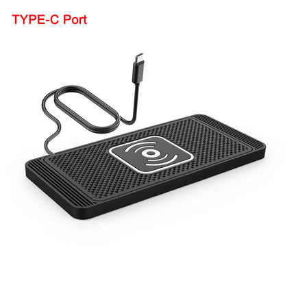 Car Wireless Charger for Iphone 17 16 15 Samsung S25 S24 Xiaomi Car Phone Charger Silicone Non-Slip Pad Induction Charging Pad
