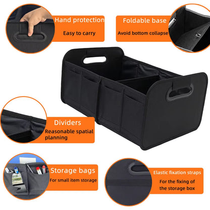 2026 Collapsible Car Trunk Organizer with Handle Durable Polyester, Waterproof Storage Solution for All Cars, Suvs, Mini-Vans