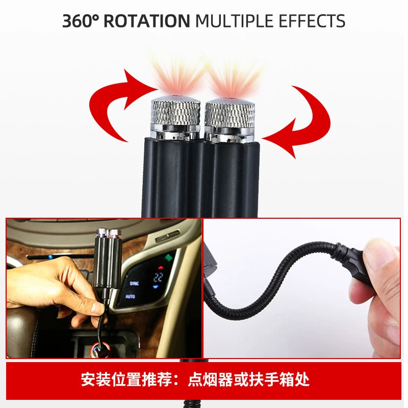 1Pcs Car Interior Lights Roof Star Light USB LED Starry Atmosphere Projector Decoration Night Party Decor Galaxy Light