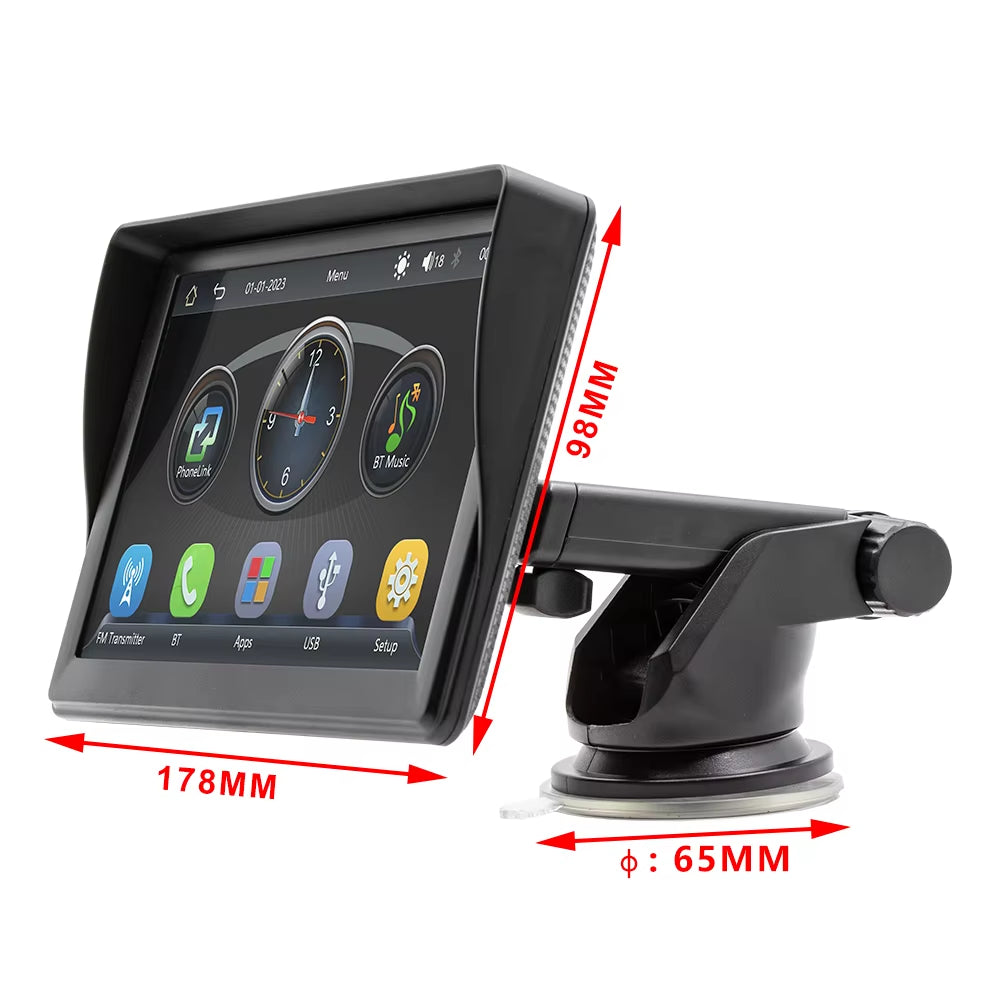 Mp5 Carplay Screen 7 Inch Touch Display Car Dvd Player for Mobile Phone Wireless Connection Car Play Monitor for Universal